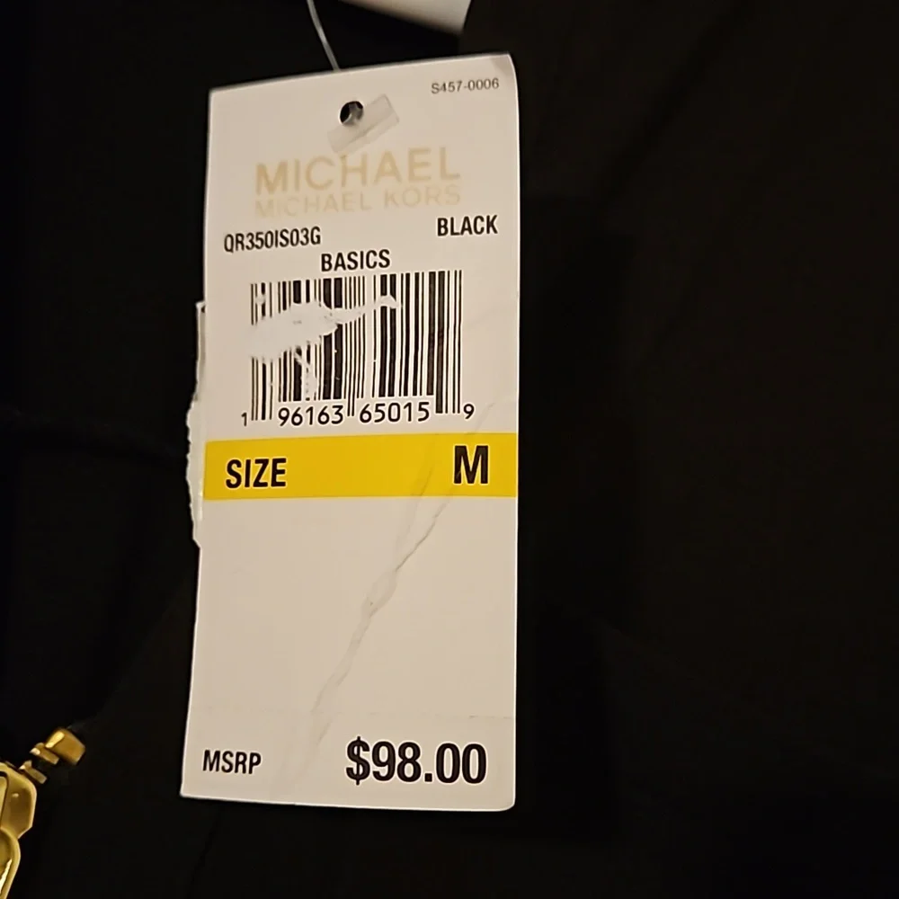 Michael Kors blouse NWT sz.M NWT with gold zipper - Picture 4 of 9